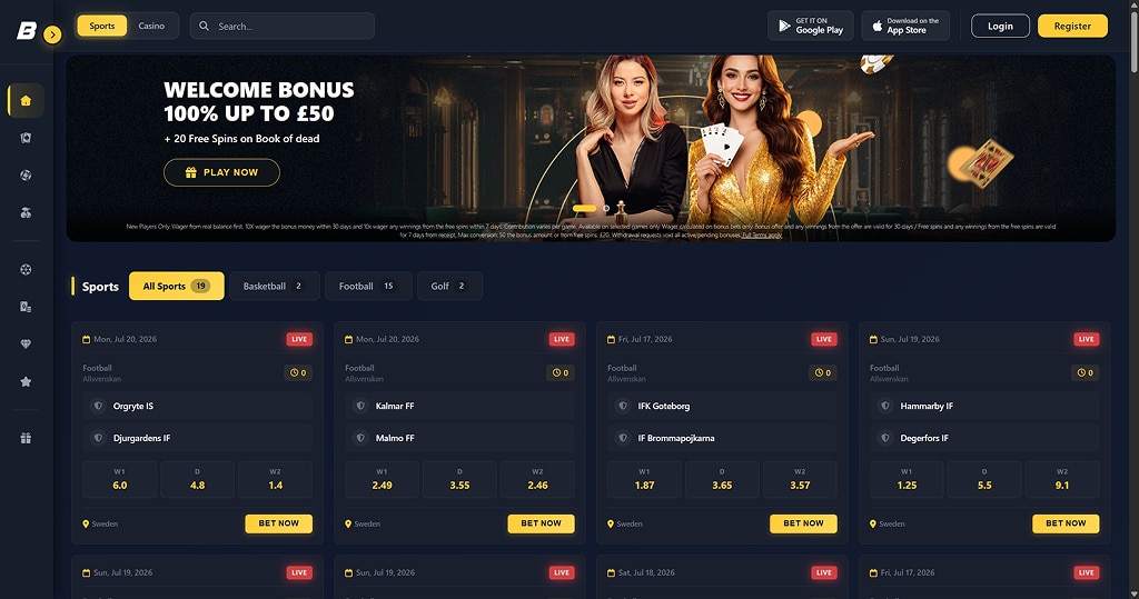 BetMaze frontpage