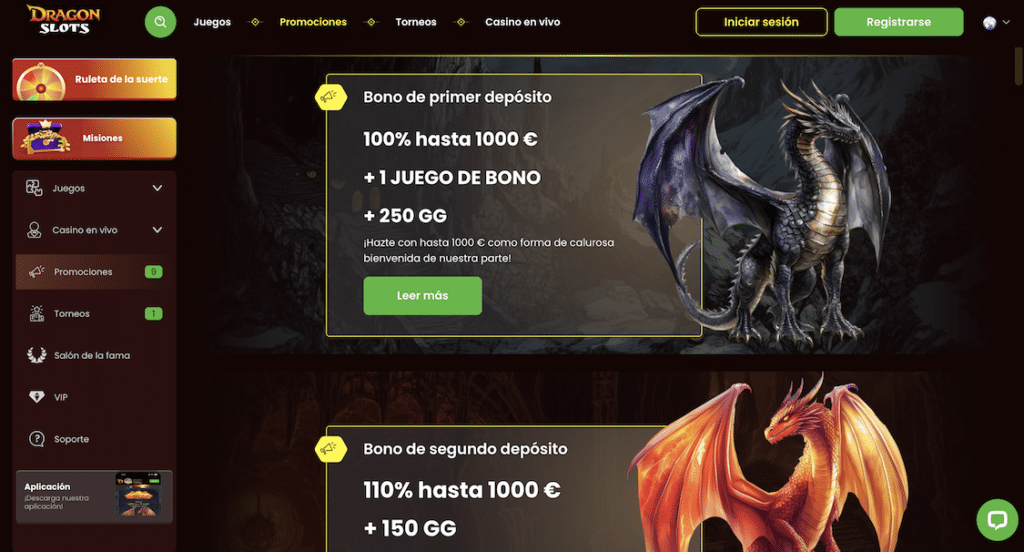 DragonSlots Casino promociones