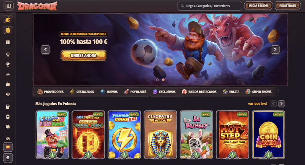 Dragonia Casino página principal