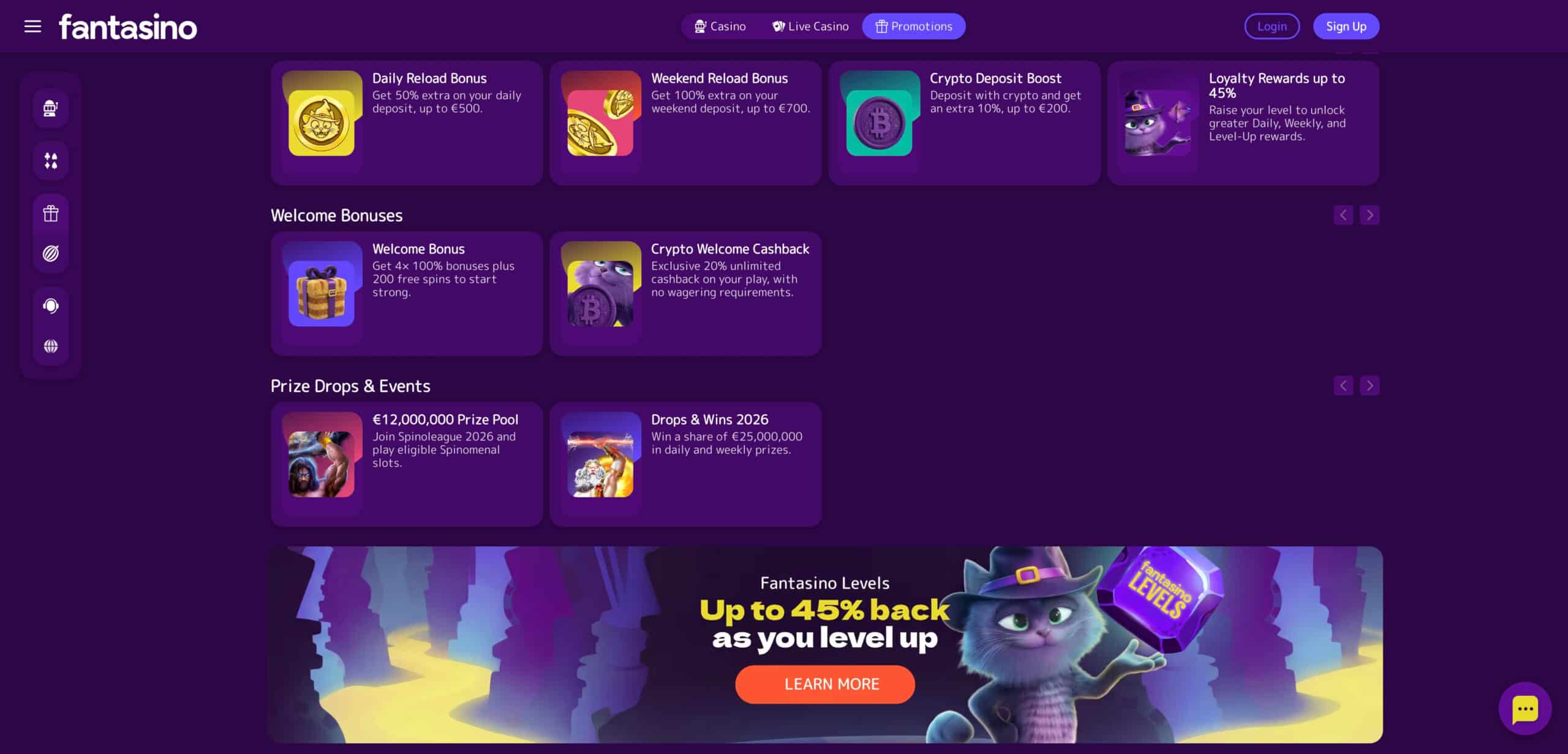Fantasino bonus