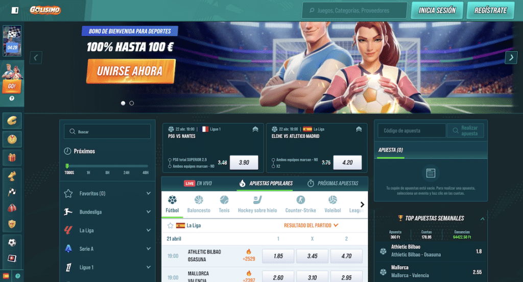 Golisimo Casino página principal