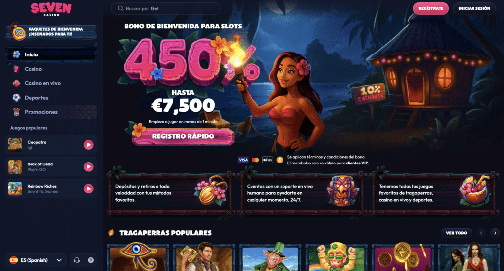 Seven Casino página principal