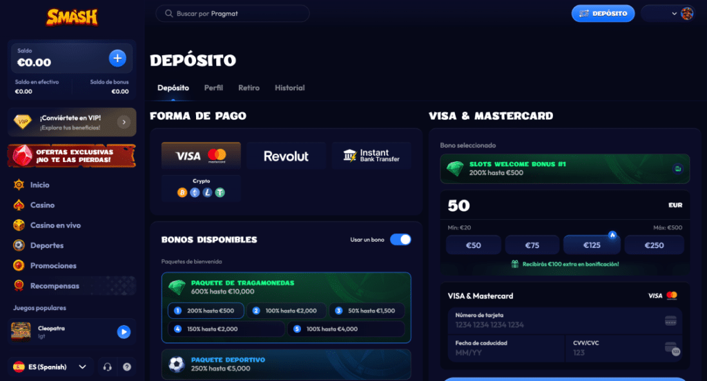 Smash Casino pagos
