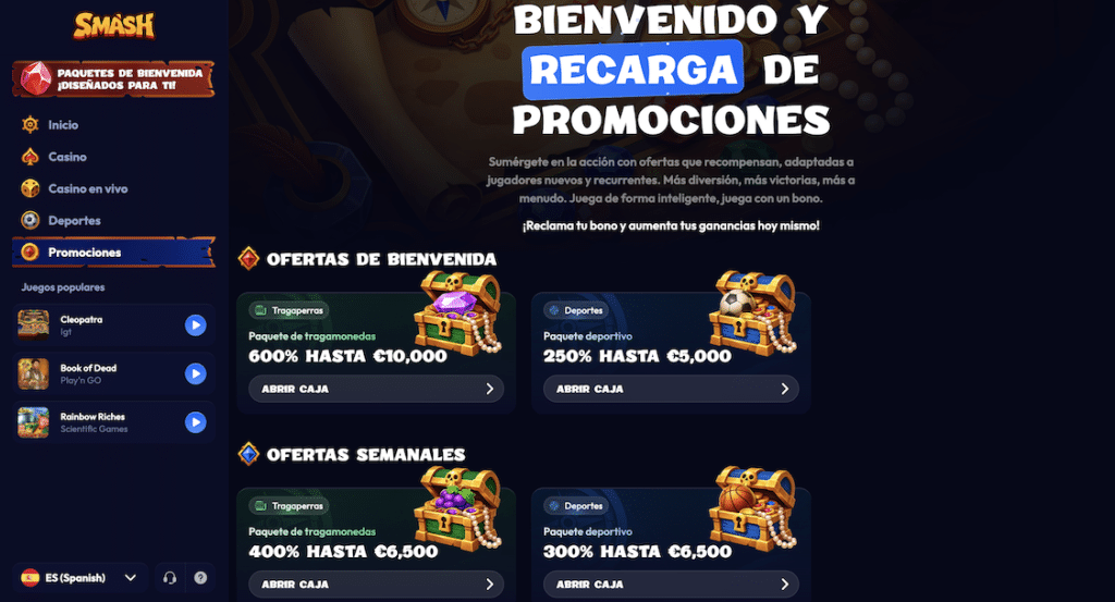 Smash Casino promociones