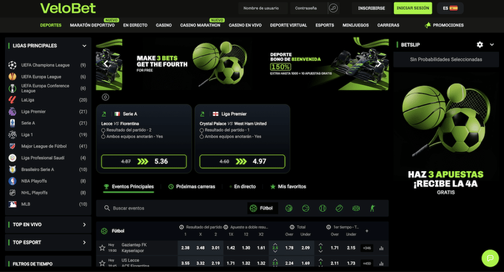 Velobet Casino deportes