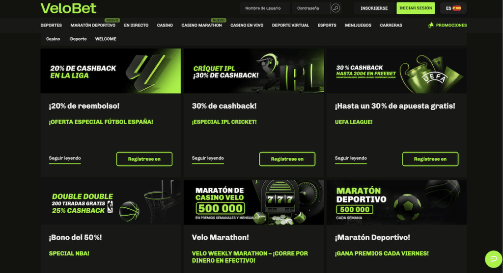 Velobet Casino promociones