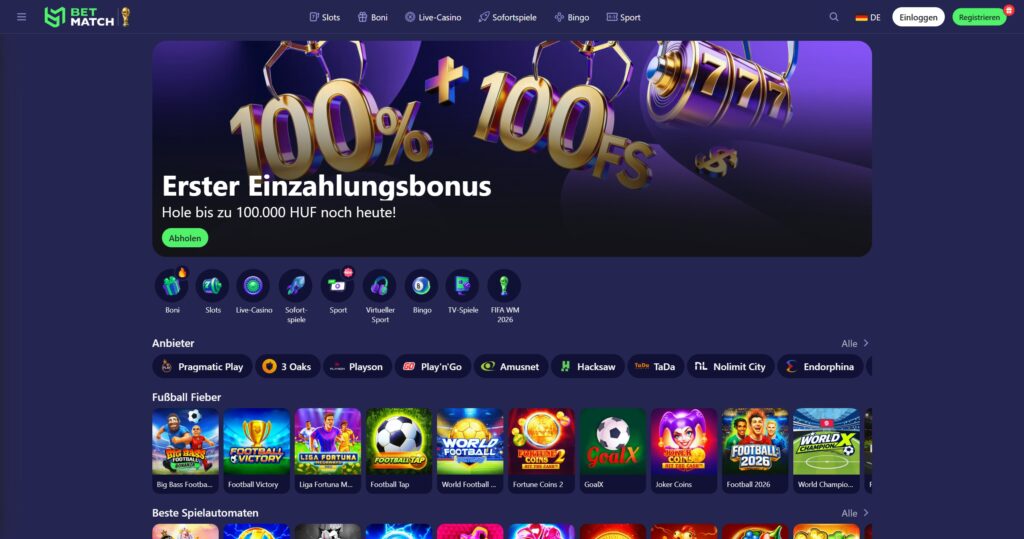 Betmatch Casino-Homepage