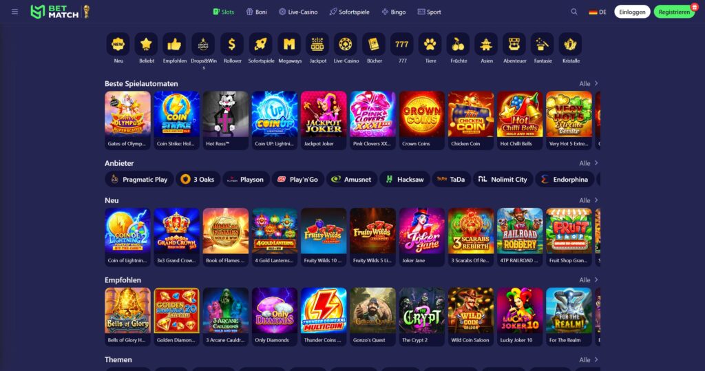Betmatch Casino-Spielautomaten
